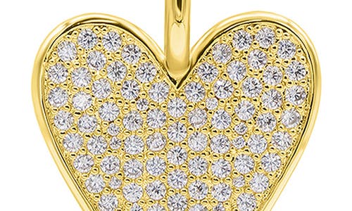 Adornia Crystal Pavé Heart Pendant Oval Link Chain Necklace In Gold