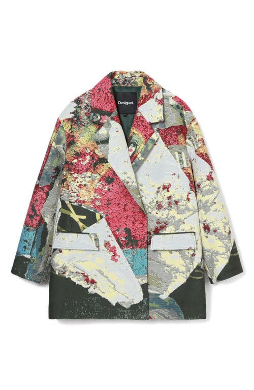 Desigual Lacroix Poster Tapestry Cotton Blend Coat In Mix