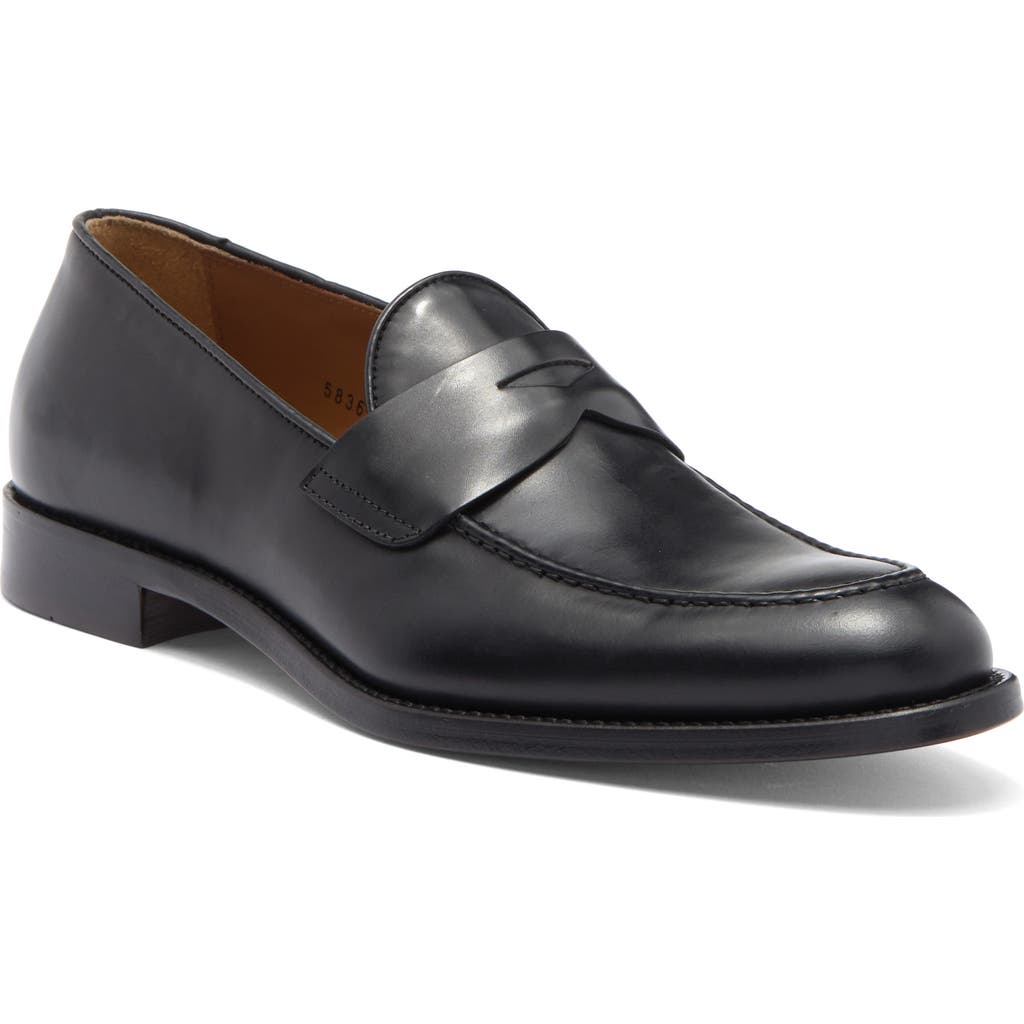 Antonio Maurizi Leather Penny Loafer In Nero