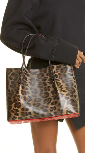 Large Cabarock Leopard-Print Leather Tote Bag