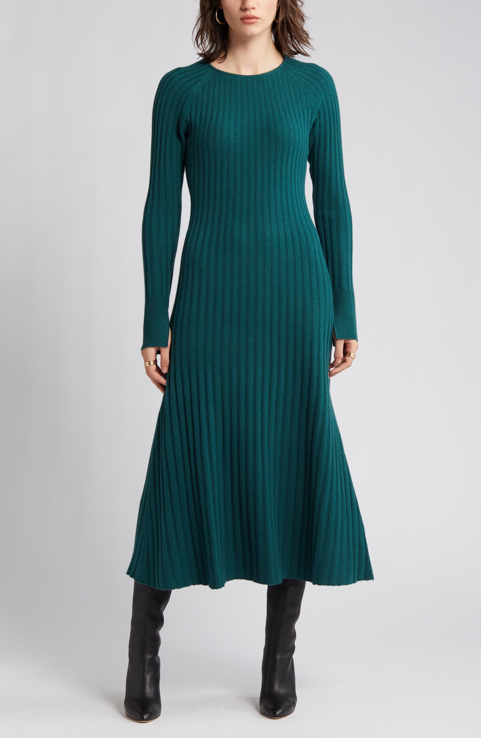Nordstrom Rib Long Sleeve Midi Sweater Dress | Nordstrom