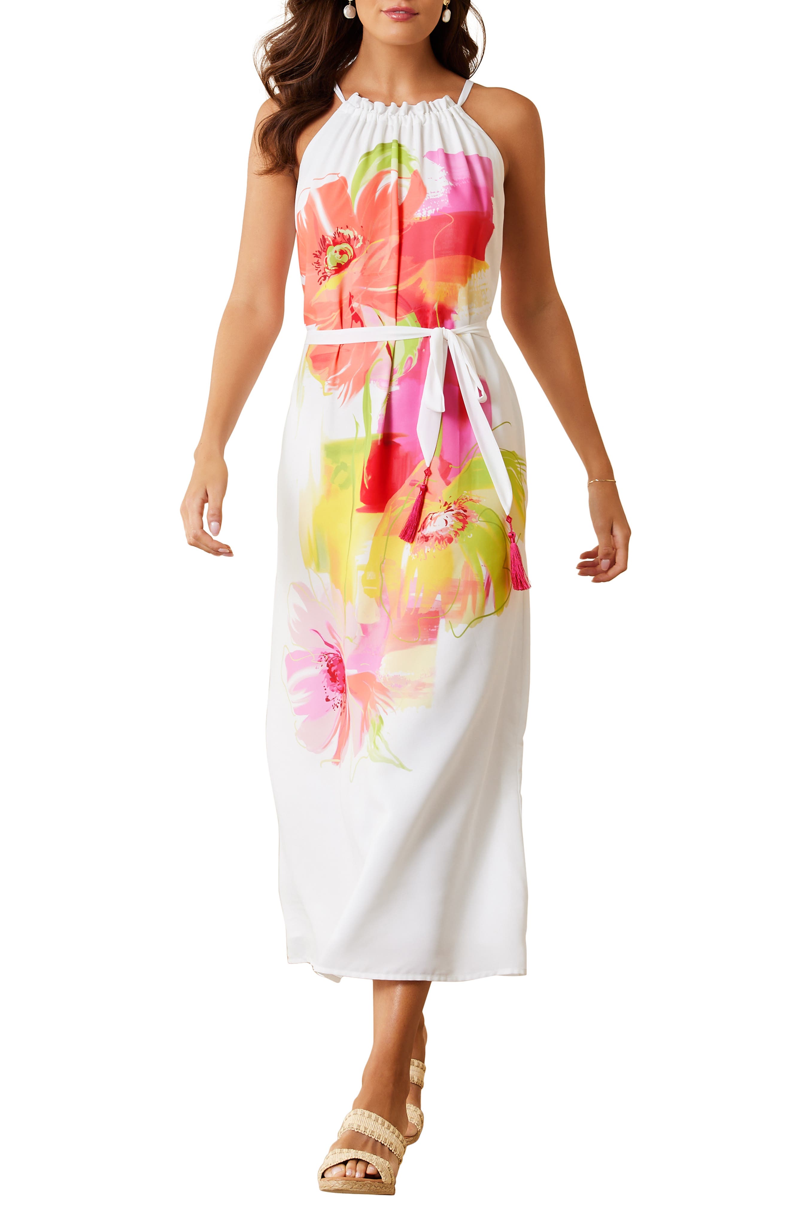 long sleeve floral dresses Provence Bloom Long Sleeve Maxi Dress Floral Blue