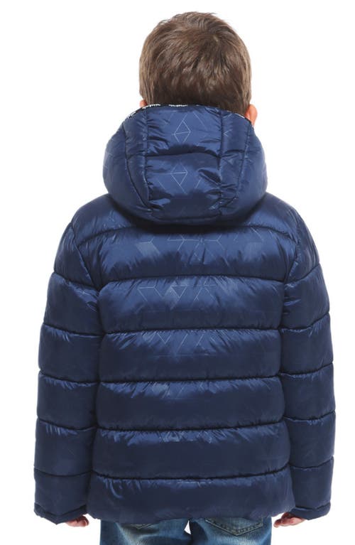 Rokka&rolla Kids' Heavyweight Fleece Lined Puffer Jacket In Geo Emboss