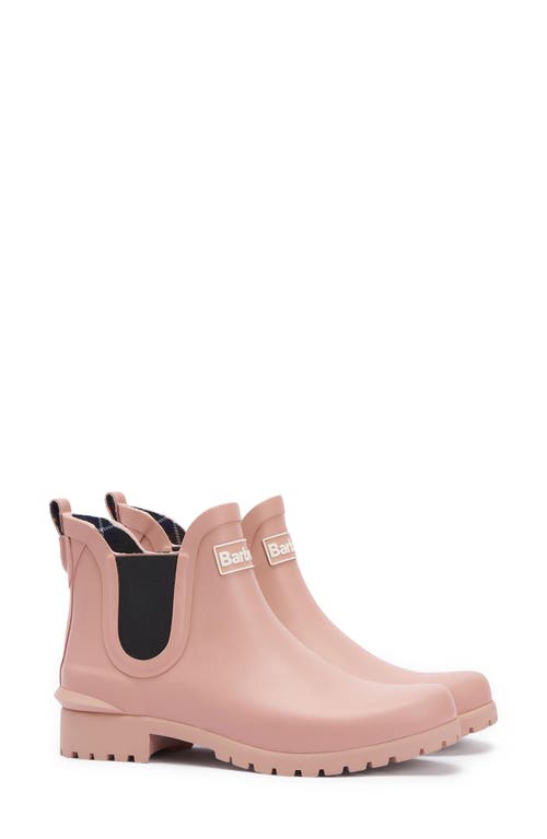 Shop Barbour Wilton Chelsea Rain Boot In Pink Rust