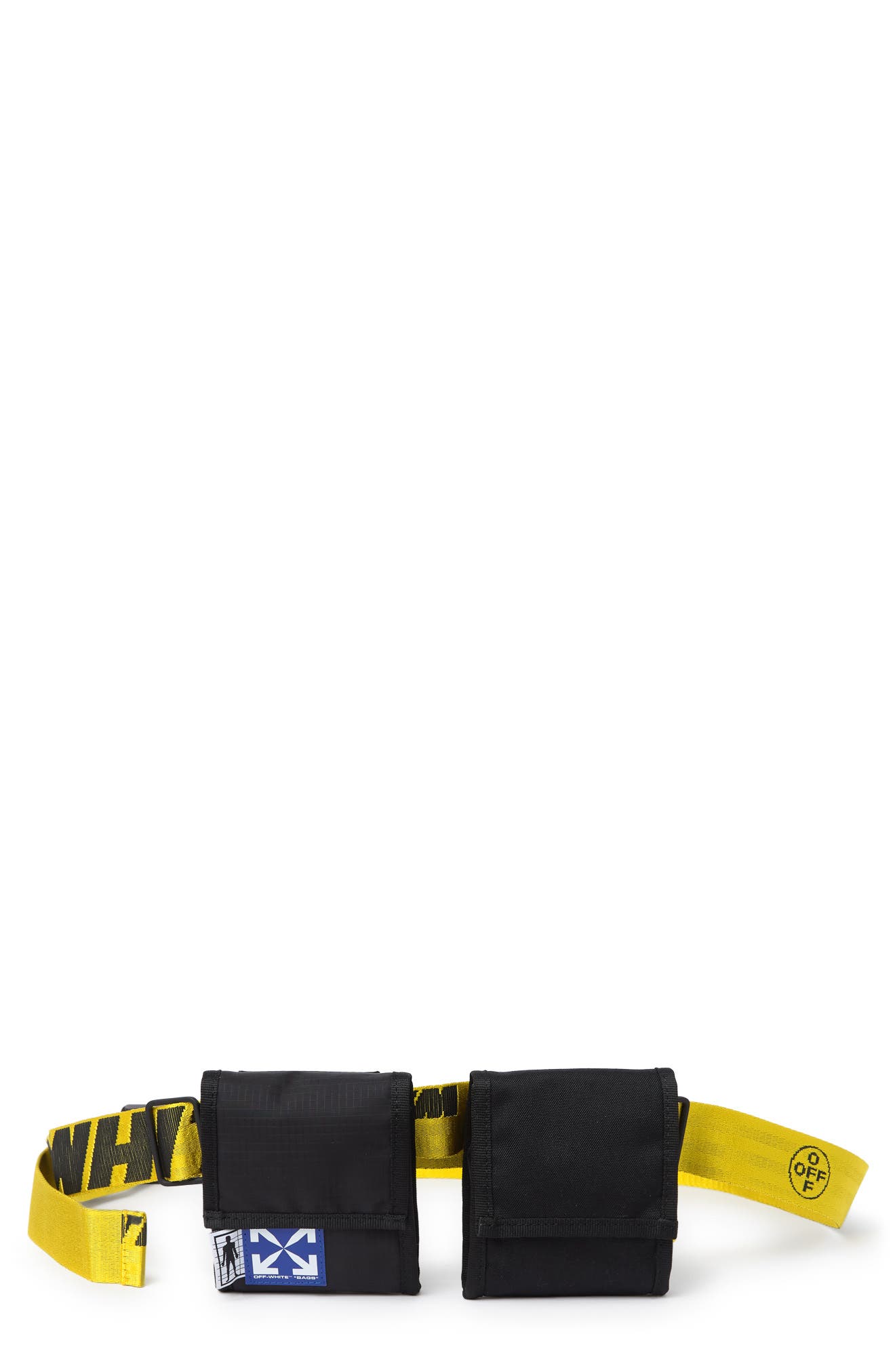 off white two pocket belt bag