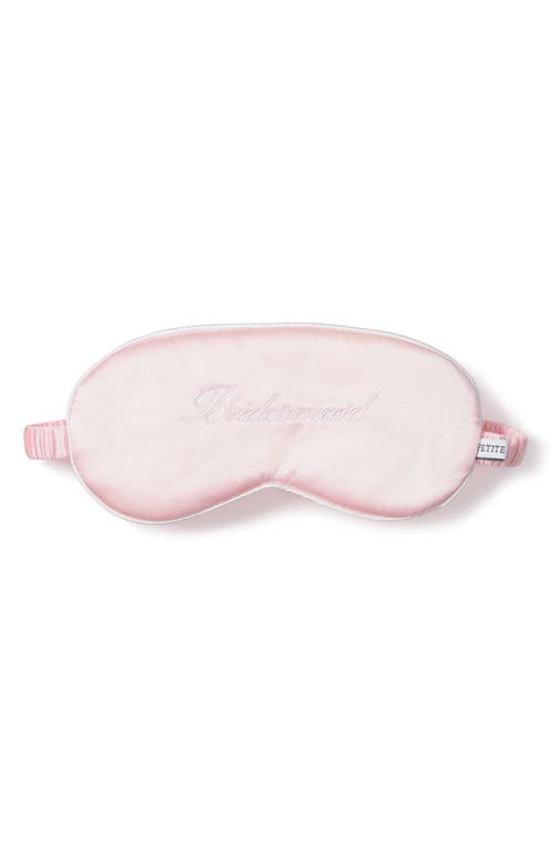 Petite Plume Bridesmaid Embroidered Silk Sleep Mask in Pink at Nordstrom