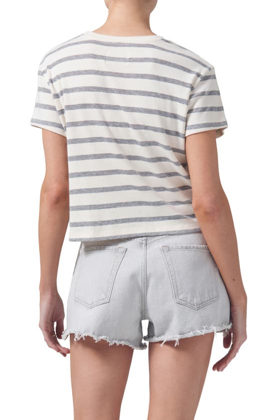 Shop Citizens Of Humanity Kyle Stripe Baby Tee In Campanula Stripe