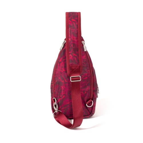 Baggallini Central Park Sling Bag In Red Divine Rose