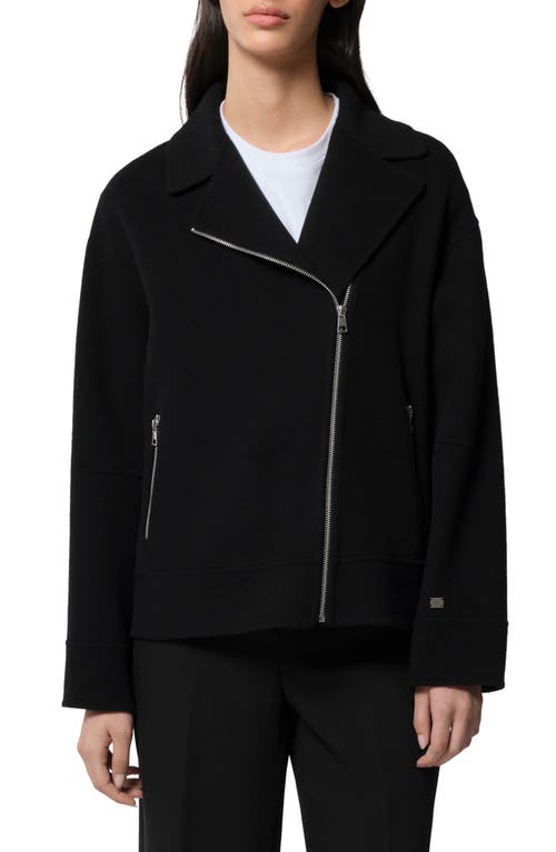 Iskra Covertible Sleeve Wool Blend Coat in Black