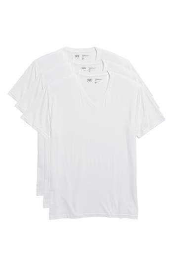 Nordstrom Rack 3-pack V-neck Cotton T-shirts In White