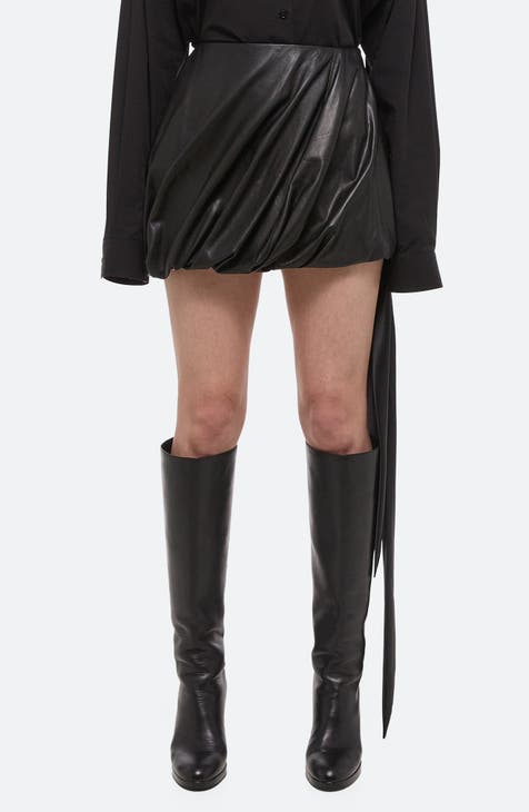 Bubble Leather Miniskirt