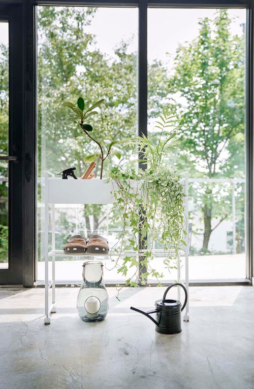 Yamazaki Rolling Entryway Storage Shelf In White