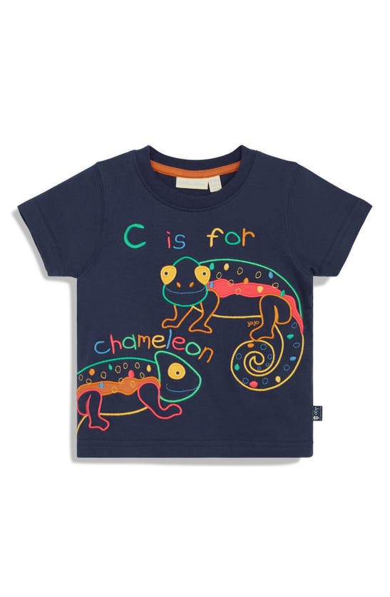 Shop Jojo Maman Bébé Chameleon Embroidered T-shirt & Shorts Set In Cobalt