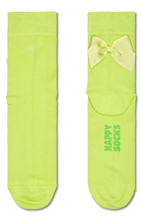 Shop Happy Socks Bow Appliqué Cotton Blend Crew Socks In Light Green