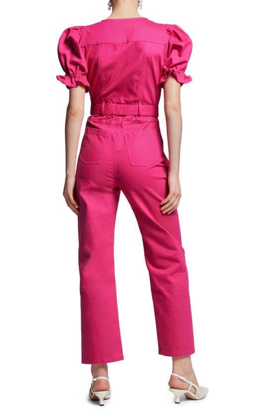 & Other Stories Organic Cotton Puff Sleeve Jumpsuit In Pink
