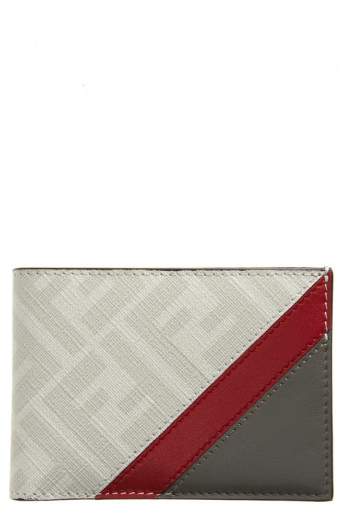 Fendi Fabric Bifold Wallet in White/Red/Grey