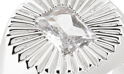 Miranda Frye Ember Cubic Zirconia Sunburst Signet Ring In Silver