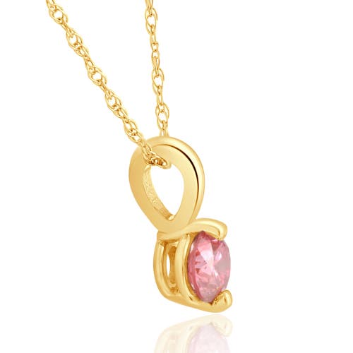Bliss Diamond 1/4ct Pink Diamond Solitaire Pendant 14k Gold 18" Necklace Lab Grown In 14k Yellow Gold