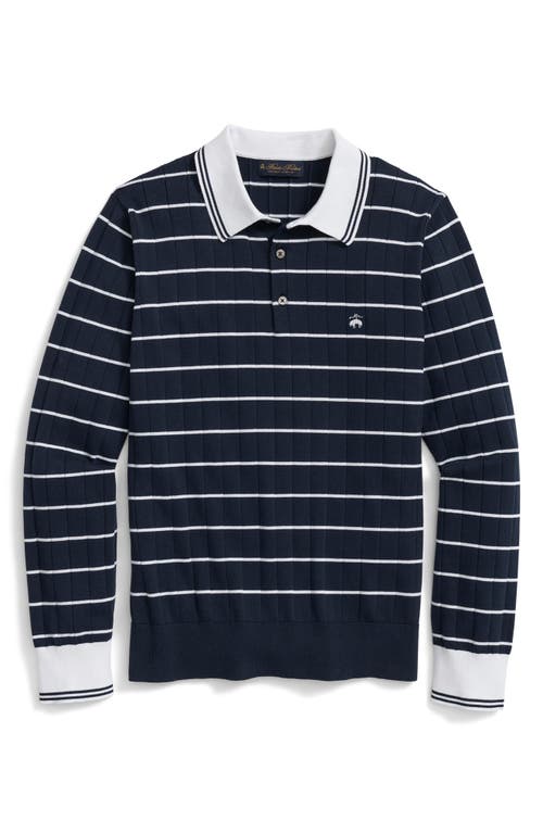 Brooks Brothers Archive Supima Cotton Tennis Polo Sweater Navy Stripe at Nordstrom,