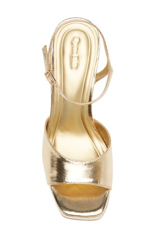 Shop Open Edit Whitney Block Heel Sandal In Gold Metallic