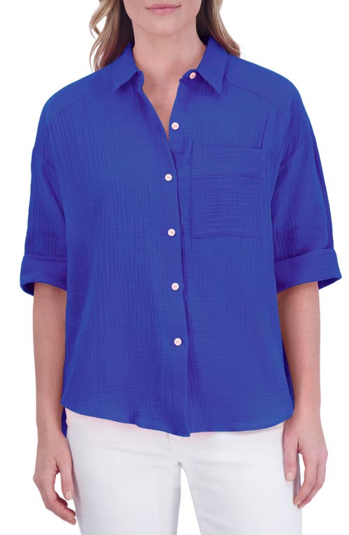 Foxcroft Joanna Cotton Gauze Button-Up Shirt at Nordstrom