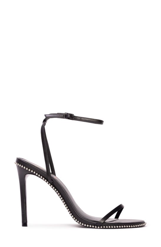 Black Suede Studio Lele Ankle Strap Sandal In Black Buffed Nappa Studs