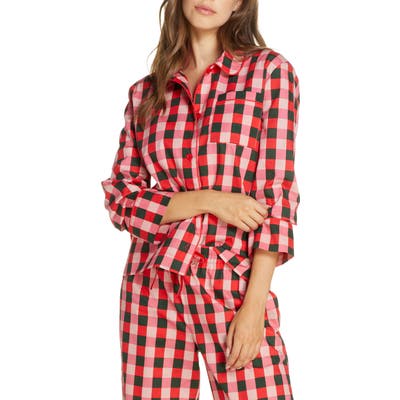 Ban. do Buffalo Check Cotton Poplin Pajama Top, Pink