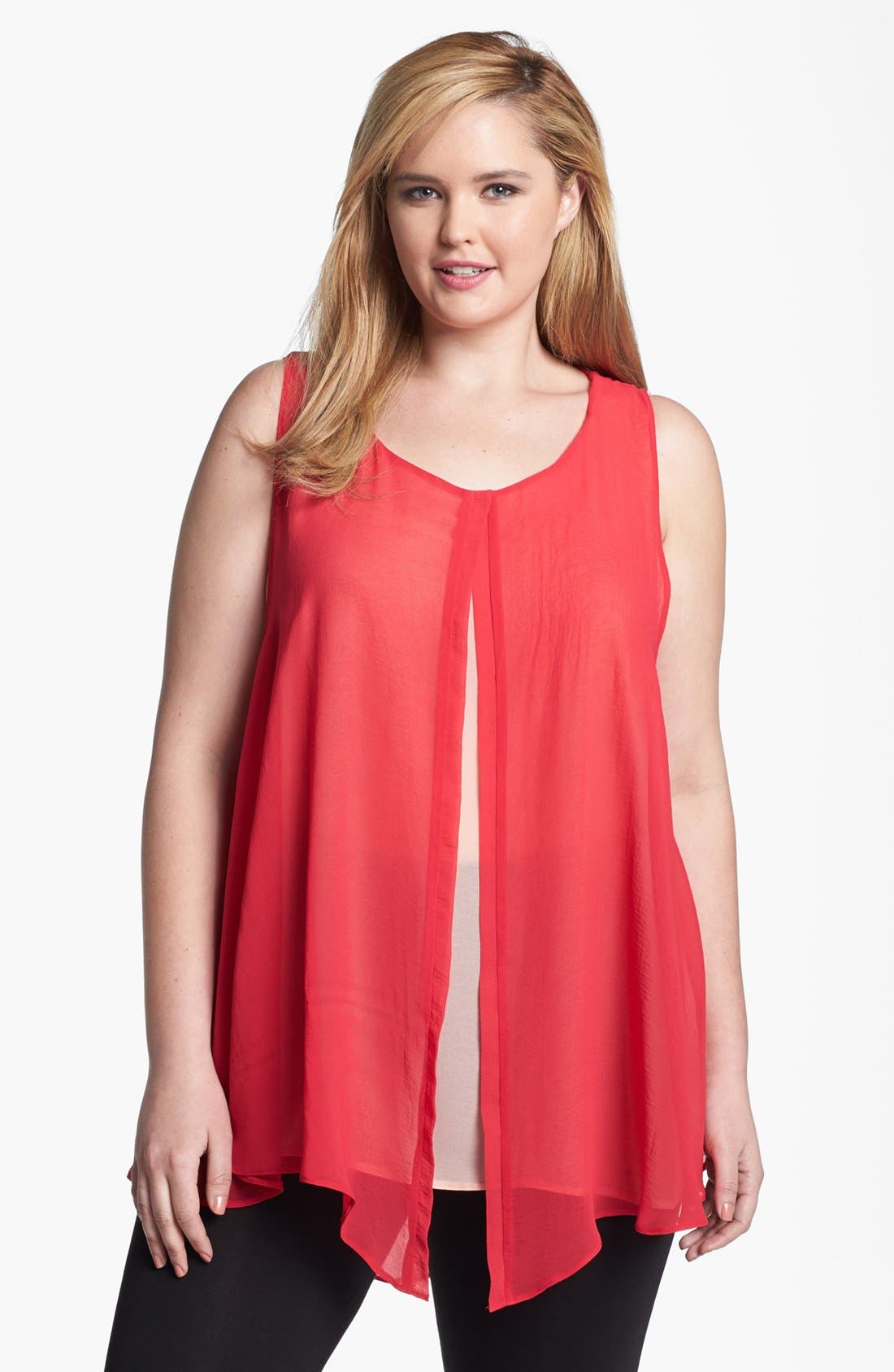 Evans Sleeveless Layered Top (Plus Size) Nordstrom