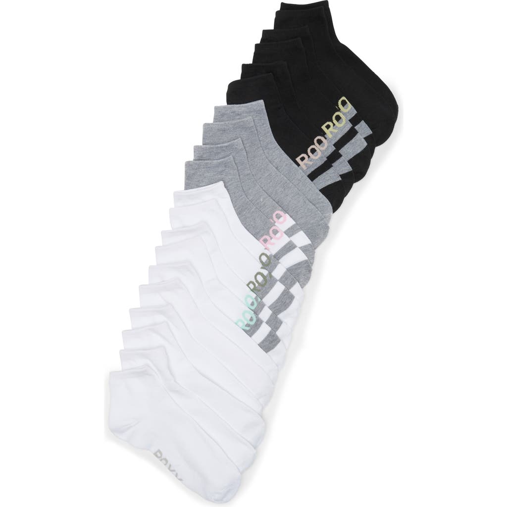 Shop Roxy 10-pack Quarter Crew Socks In Multi