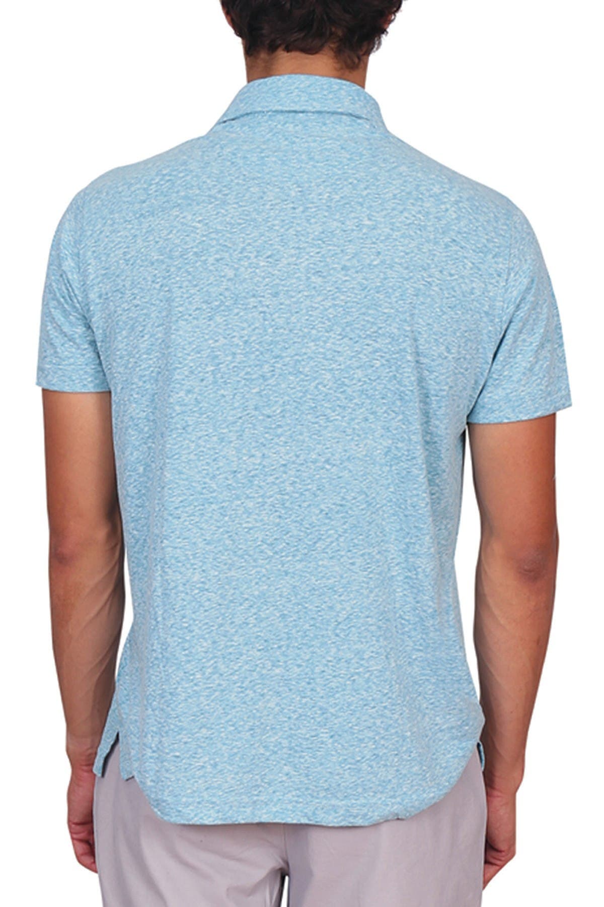 Tailorbyrd Melange Polo In Turquoise/aqua7