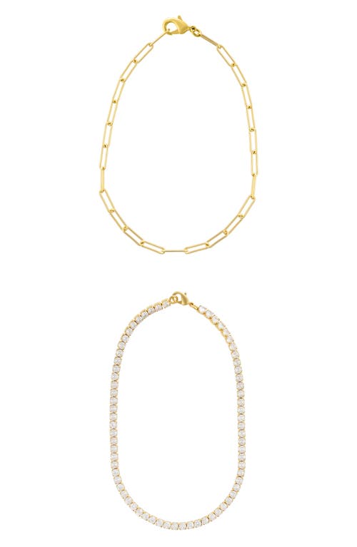 Adornia Two-piece Anklet Set In Gold