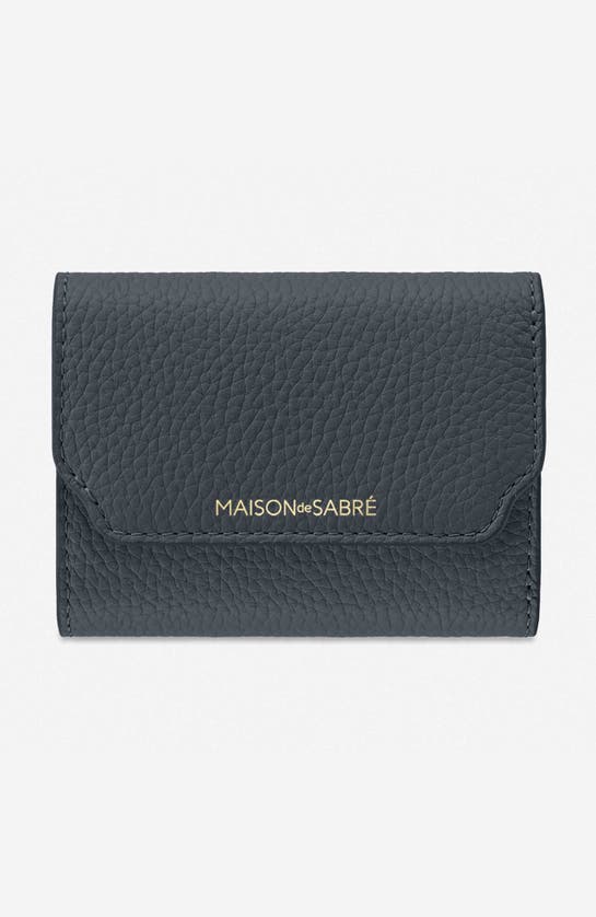 Shop Maison De Sabre Leather Trifold Wallet In Graphite Sky