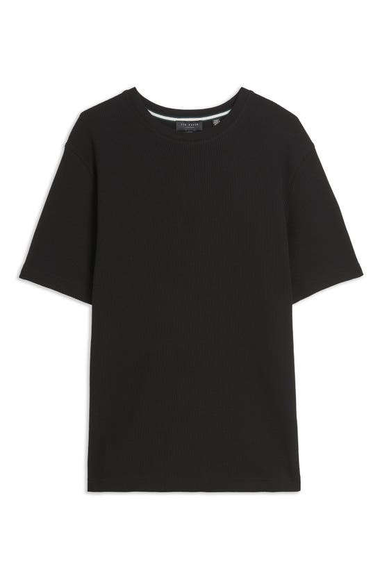 Shop Ted Baker Frute Waffle Knit T-shirt In Black