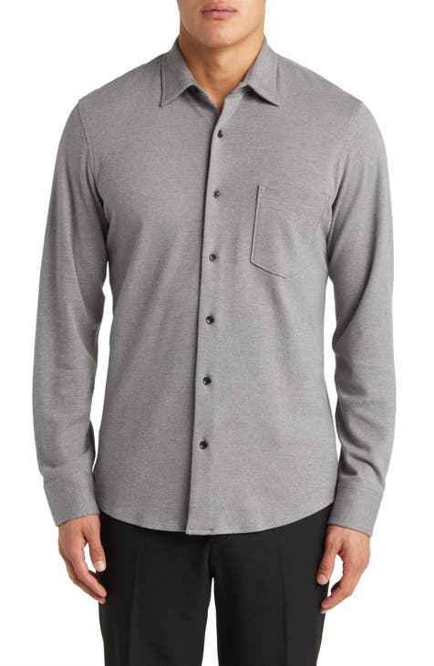 Trim Fit Piqué Button-Up Shirt