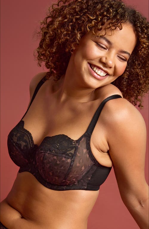 Panache Nina Balconette Bra In Black Leopard