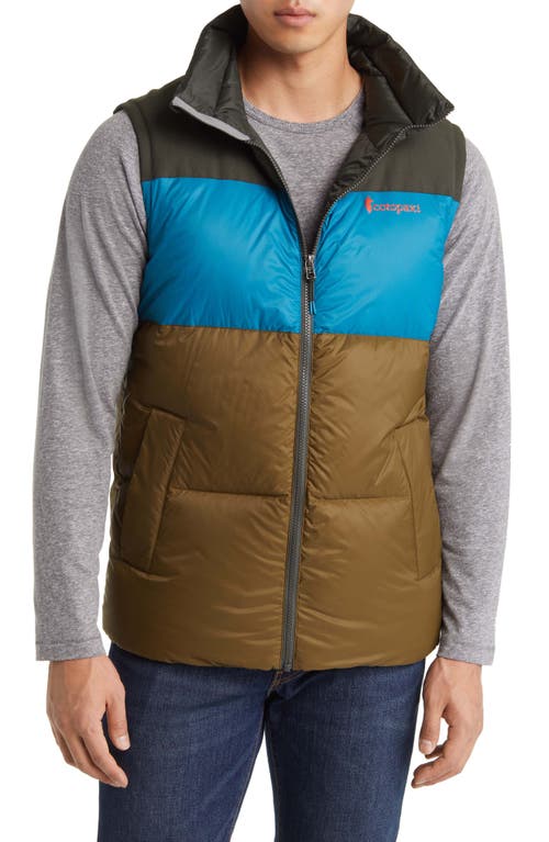 Solazo Water Repellent 650 Fill Power Down Puffer Vest in Woods/Gulf