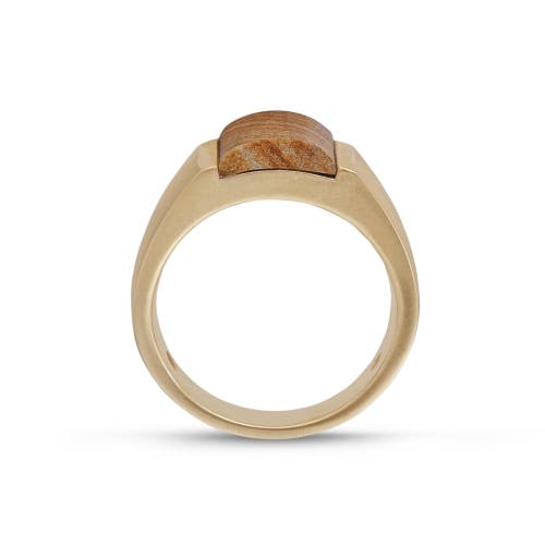 Shop Luvmyjewelry Wood Jasper Sterling Silver Men Signet Ring In 14kt Gold Vermeil On Sterling