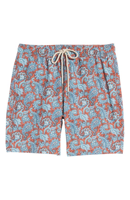 Shop Fair Harbor The Bayberry Swim Trunks In Red Paisley