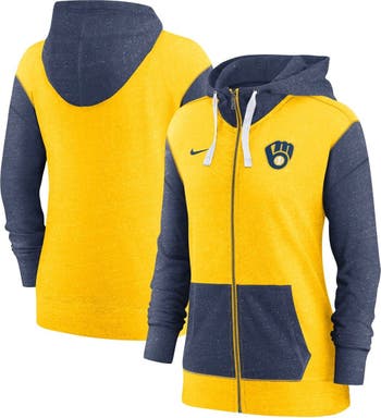 Women's Milwaukee Brewers Nike Gold Full-Zip Hoodie