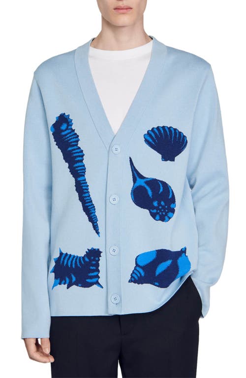 sandro Shells Cardigan Sky Blue at Nordstrom,