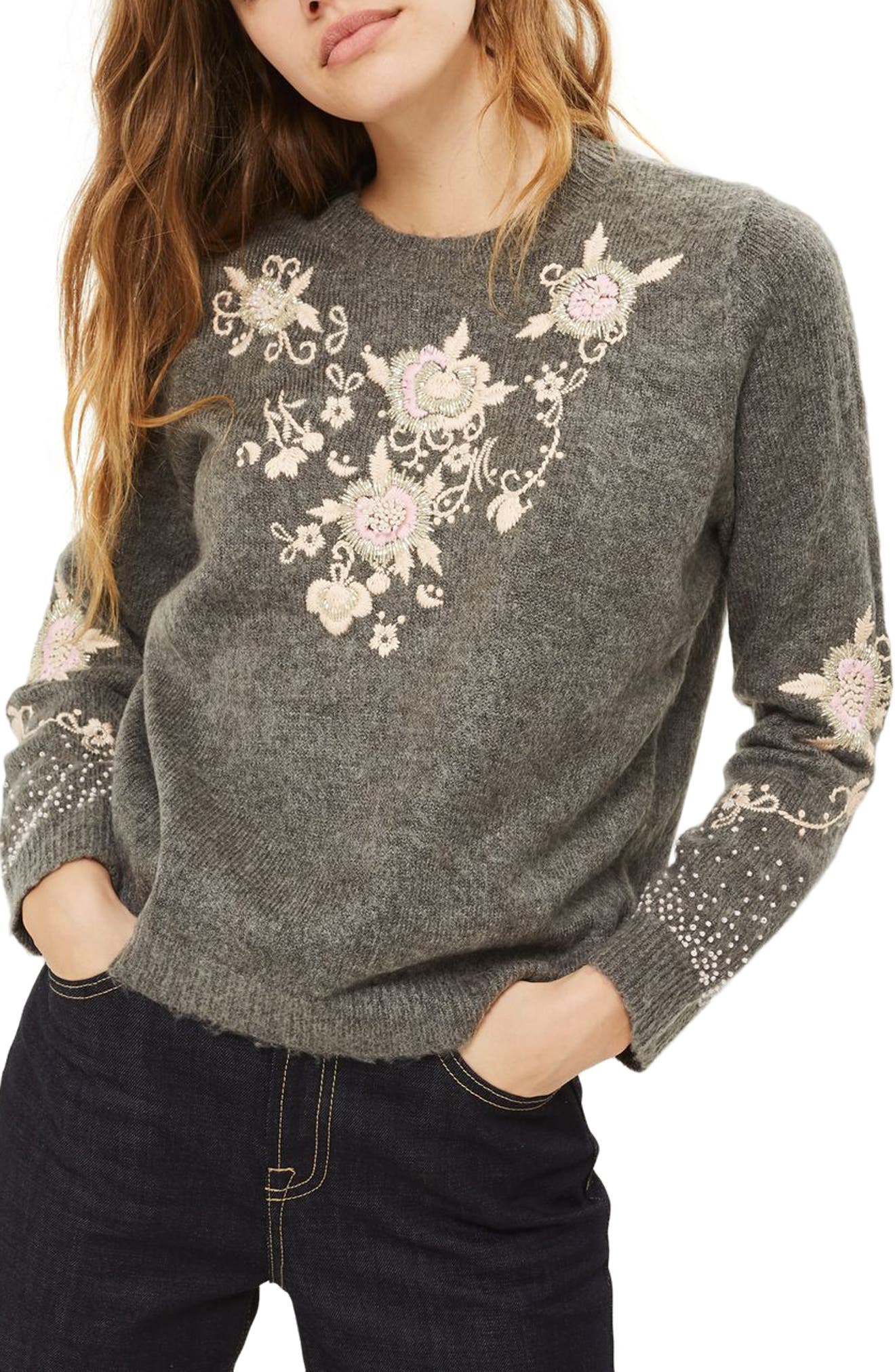 Beaded Embroidered Sweater Nordstrom