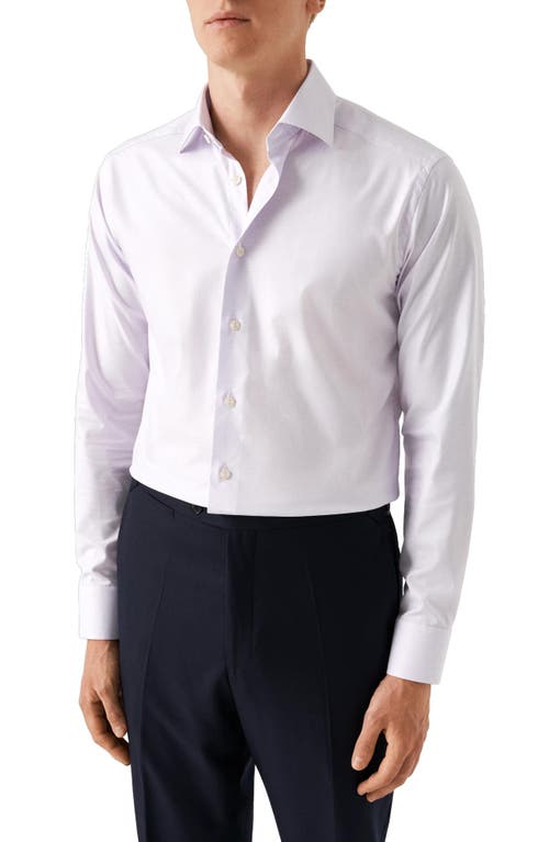 Shop Eton Slim Fit Microcheck Stretch Cotton & Lyocell Dress Shirt In Light Pastel Purple