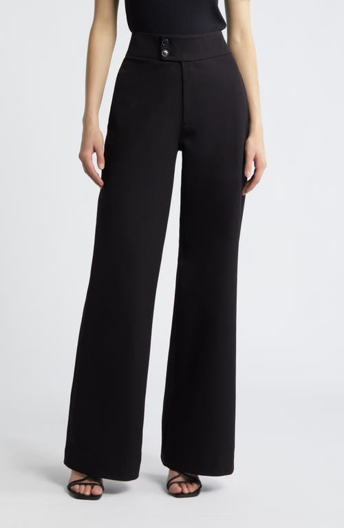 Shop Frame Le Hardy High Waist Wide Leg Pants In Black