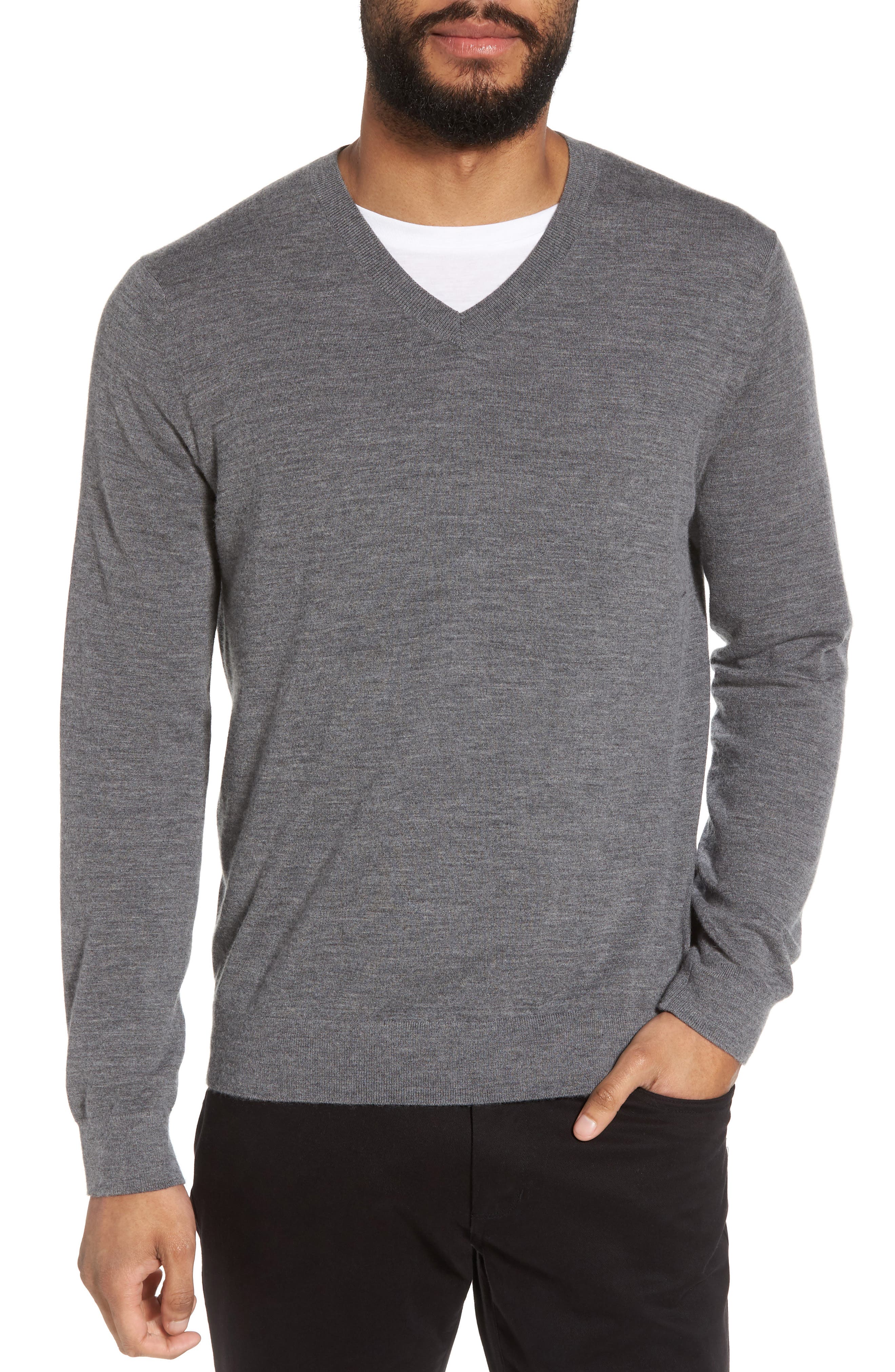 slim v neck sweater