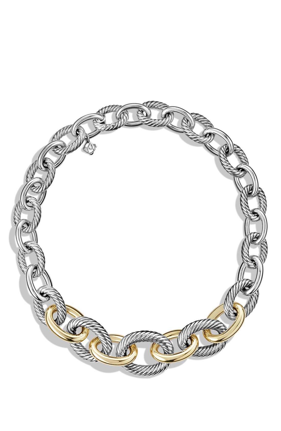 David Yurman 'Chain' Medium Oval Necklace with 14K Gold Nordstrom