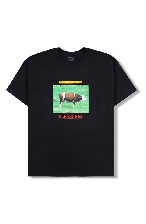 Shop Pleasures Grass Fed Cotton Graphic T-shirt In Black