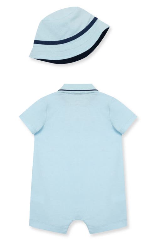 Shop Little Me Sailboat Romper & Hat Set In Blue