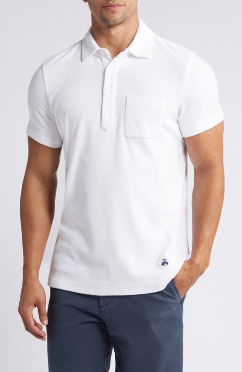 Brooks Brothers Cotton Terry Cloth Pocket Polo In White