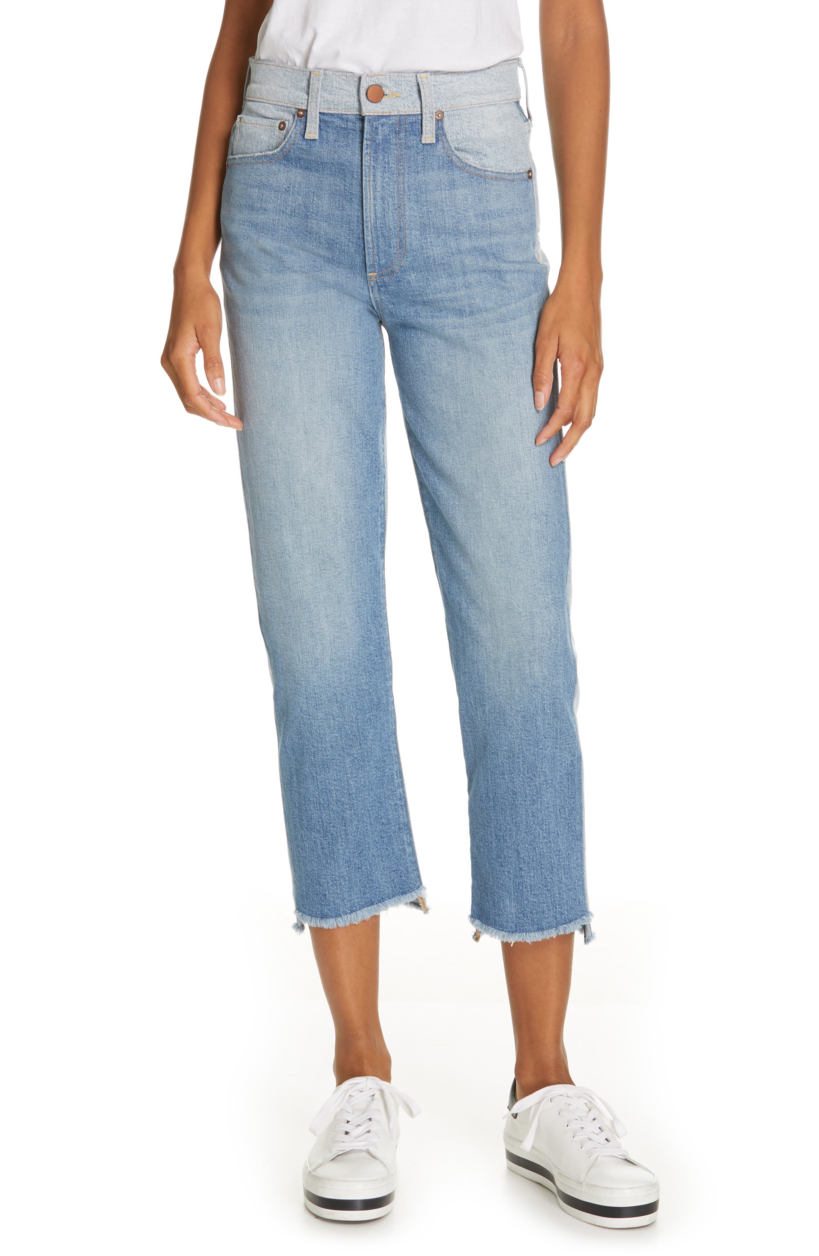 alice and olivia two tone jeans