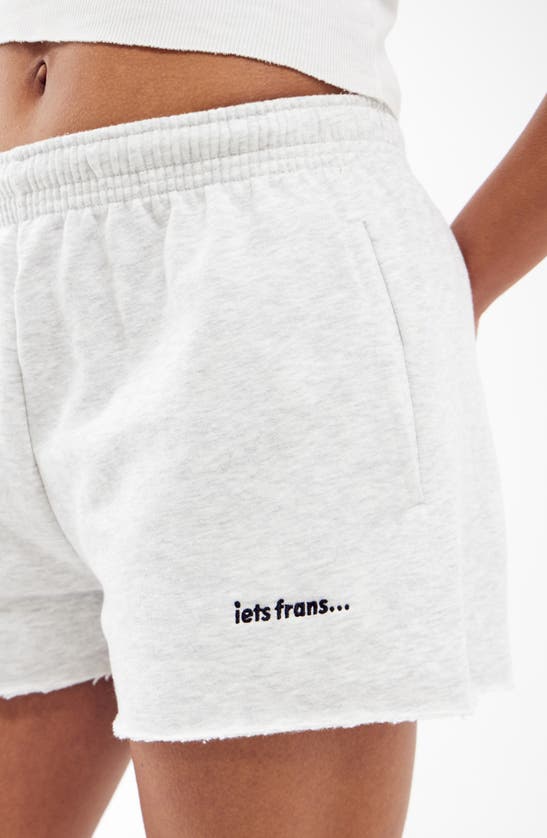Shop Iets Frans Mini Cotton Jogger Shorts In Grey Marl